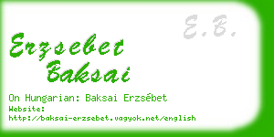 erzsebet baksai business card