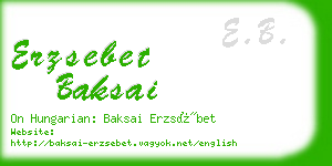 erzsebet baksai business card
